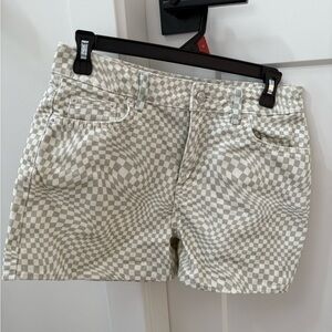 Chic Checkered Women's Jean Shorts